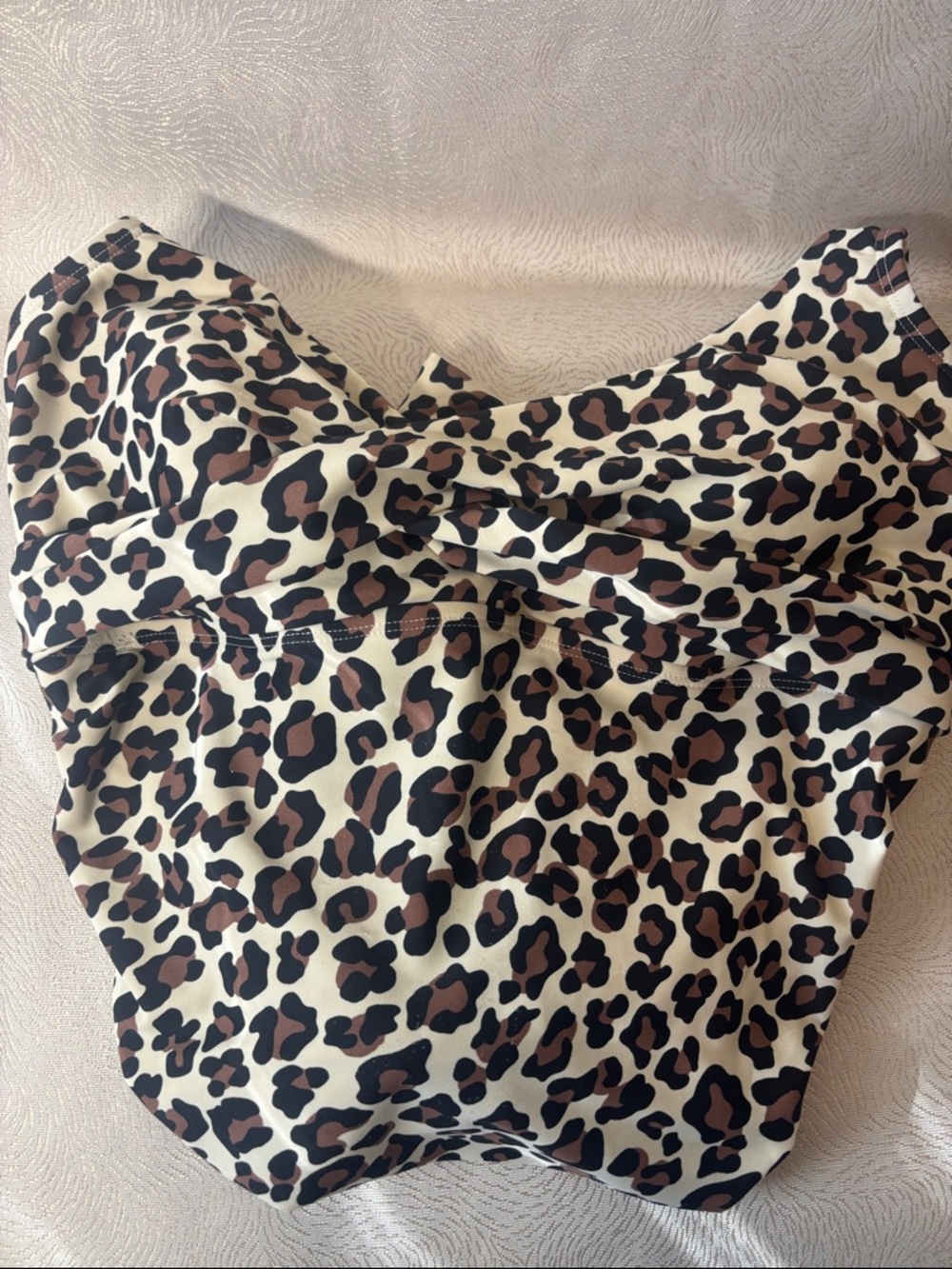 Kona Sol Leopard Print One-Piece Swimsuit in Cream, Black, Brown 0132 - Picture 9 of 9
